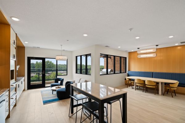 Kitchen with large island and stainless steel appliances